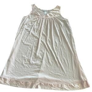 Vintage Vanity Fair Women’s Pink Nylon Knee High Sleep Nightgown Dress Size L